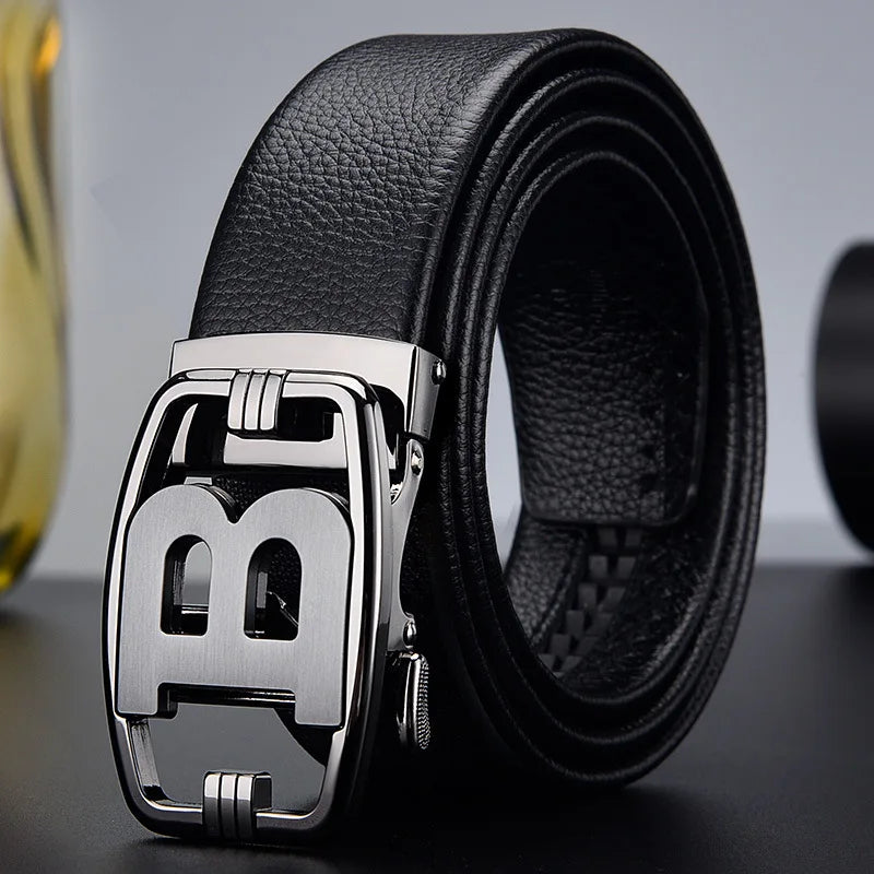 High Quality Leather Men Belt Luxury Brand Designer Waistband Suit Jeans Formal Wear Famous Brand Automatic buckle Belts