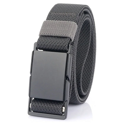 VATLTY Magnetic Elastic Belt Men Alloy Buckle Quick Release Unisex Thin Belt 34mm Brown Belt Male Female Jeans Waistband Girdles