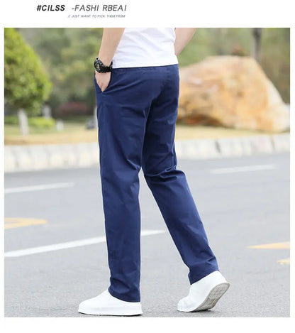 Men's High-Quality Chinos -Cotton Casual Trousers - Breathable Straight Pants (Sizes w28-w40)