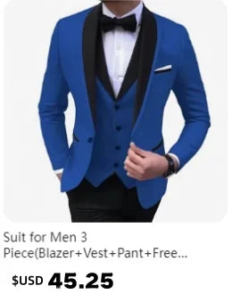 2025 Wedding Groom Suit for Men/Slim Fit 2-Piece(Blazer+pants)Breathable Groom Attire(Free Tie)Best Man, Party, Prom Ropa Hombre