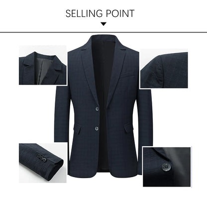 BROWON Brand Business England Style Men Suit Slim Fit Easy Care Spring Autumn Wedding Black Formal Blazer for Men Clothing