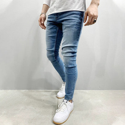 2025 New Men's Stretchy SKinny Jeans Solid Color Slim Fit Casual Pants Fashion Mens Designer Clothes Streetwear Denim Trousers