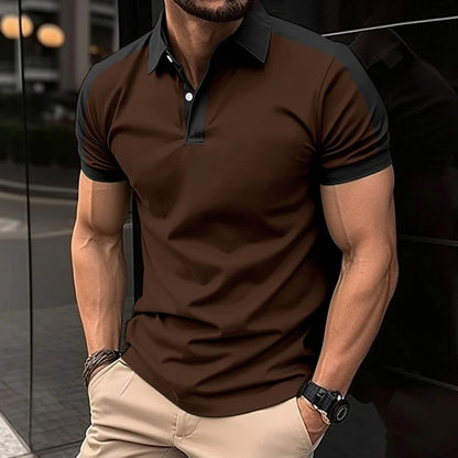 Summer New Men's Popular Solid Color polo Shirt Short-Sleeved Lapel Casual Street fashion Breathable T-Shirt