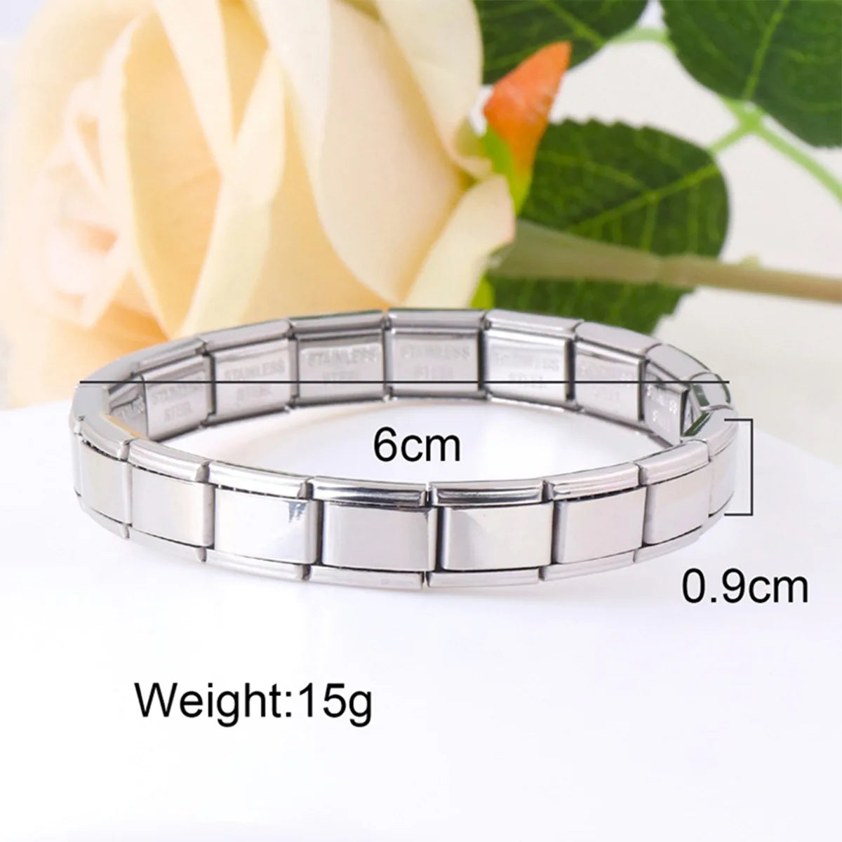 Fashion Sliver Bangle Bracelet Width Italian Elastic Charm Bracelet Simple Design Men Women DIY New Style Jewelry Gifts