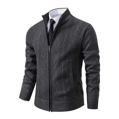 2025 autumn and winter new cashmere padded warm casual men's knitted sweater coat