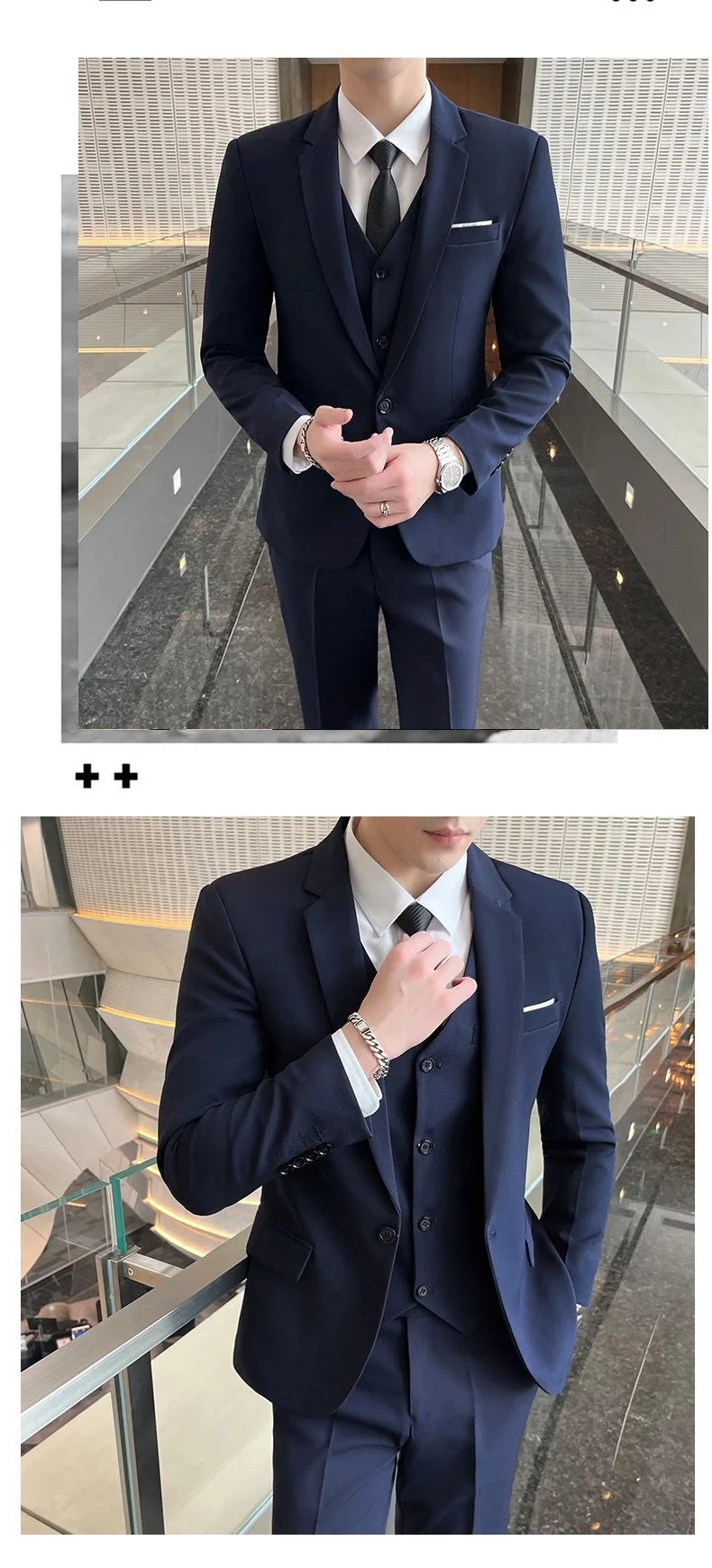 Luxury Business Suits for Men 3 Piece 2025 Groom Tuxedo Wedding Suits Best Man Groomsmen Formal Party Suit Male Trajes De Hombre