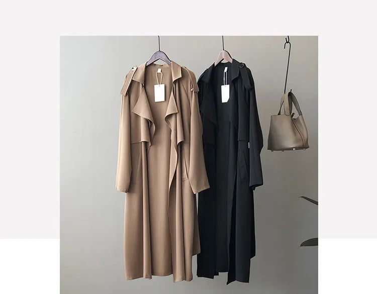 Winter Women Coat Female Trench Jacket Vintage Maxi Classic Long Trench Women Coat Oversize Female Windbreaker Blazers  Coat