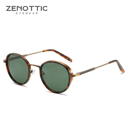 ZENOTTIC 2024/2025 Steampunk Sunglasses Round/Square Polarized Sun Glasses for Women Men Vintage UV400 Shades 430002