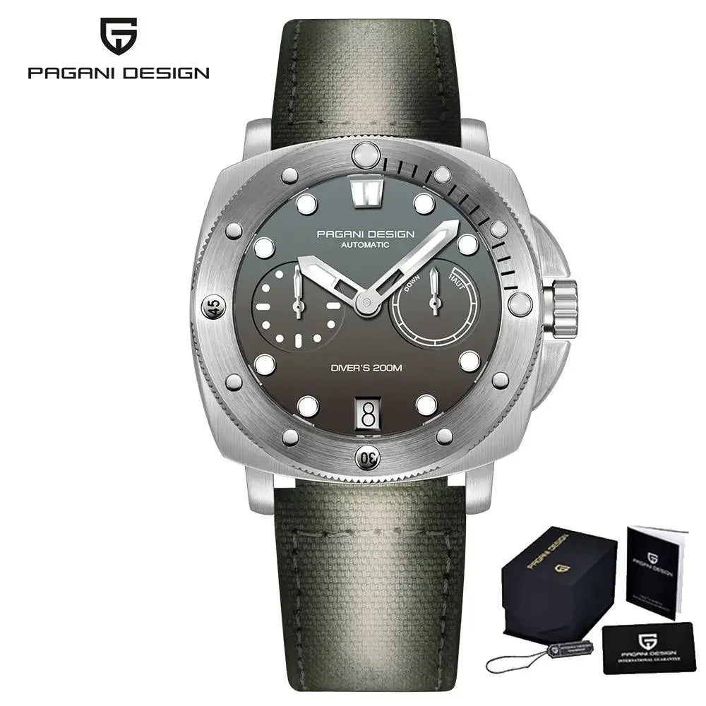 PAGANI DESIGN Men Automatic Mechanical Diver Watch, 200m Waterproof AR Sapphire Watch for Men, Top Brand Luxury Watch, PD1767