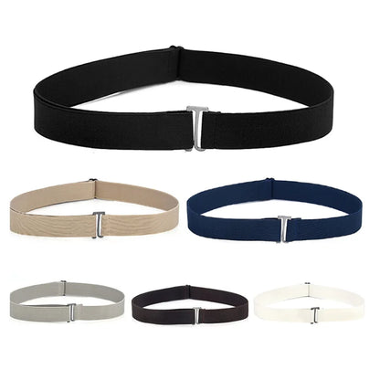 New Waistband Women Invisible Belt Buckle Plastic Comfortable Elastic Belt For Women Men Adjustable No Show Web Belt For Jeans