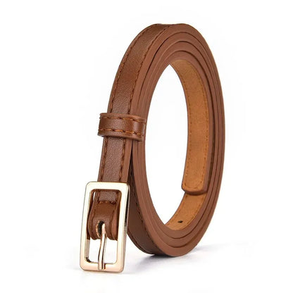 Women's Belt Minimalist Trendy Thin Belt High End Authentic Casual Versatile Needle Button Belt with Skirts Jeans Lady Belts New