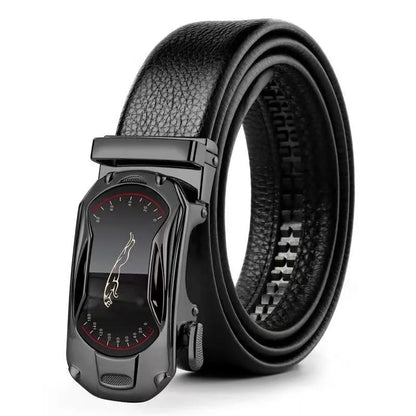 105 130 140 150 160 170cm Plus Size Leather Belt Metal Alloy Automatic Buckle Brand Luxury Designer Waist Belts for Men Jeans