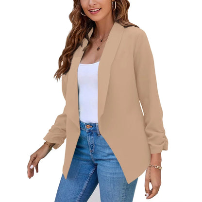 Summer Black Blazers Women 2024 Female Office Lady Nine Quarter Blazer Open Stitch Womens Slim Coats Femme Ladies Notched Tops