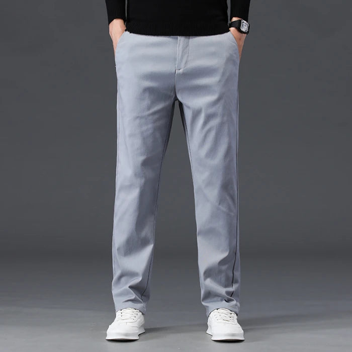 High Quality Men Versatile Casual Pants Fashion Khaki Dark-blue Street Trousers Comfortable Concise Business Straight Leg Pants