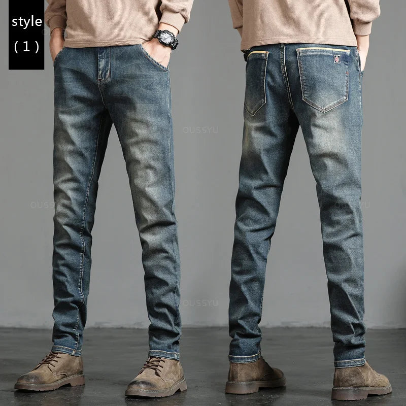 2024 New Men's Stretch Skinny Jeans Fashion Casual Cotton Denim Slim Fit Pants Male Korean Trousers Streetwear Brand Clothing