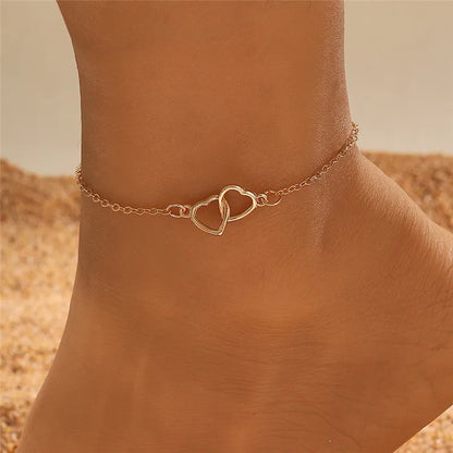 Boho Double Layer Anklets For Women Pearl Streaming Pendant Foot Chains 8 Shape Beach Bracelet Anklets Solar System Bracelet