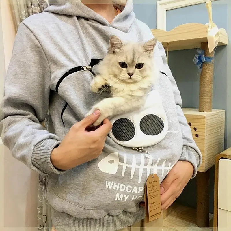 Sweatshirt Cat Lovers Hoodie Dropshipping Kangaroo Dog Pet Paw Pullovers Cuddle Pouch Sweatshirt Pocket Animal Ear Hooded Plus