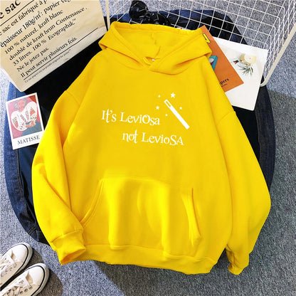 Women Hipster Streetwear Sweatshirts It's Leviosa Magic Hoodie Fashion Funny Sportswear Loose Oversize Clothing Soft Tops Female