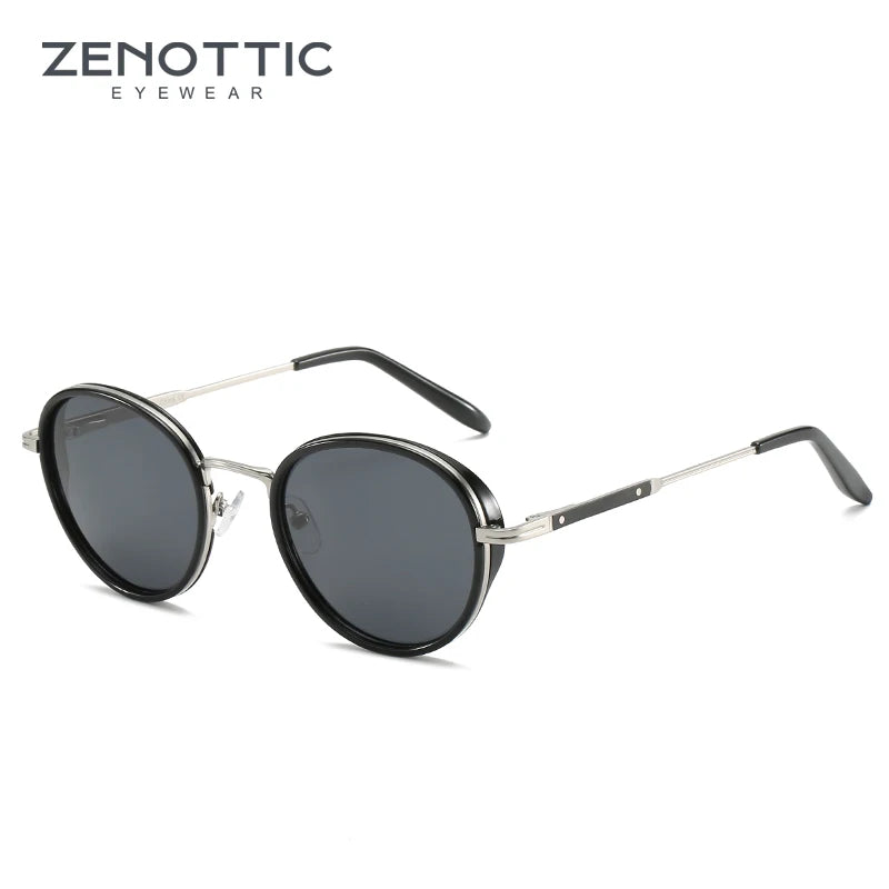 ZENOTTIC 2024/2025 Steampunk Sunglasses Round/Square Polarized Sun Glasses for Women Men Vintage UV400 Shades 430002