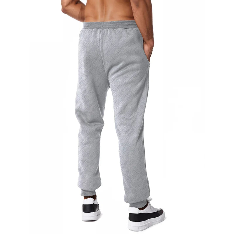 New Sweatpants Side Zipper Pockets Men Joggers Track Pants Elastic Waist Sport Casual Trousers Baggy Fitness Gym Clothing