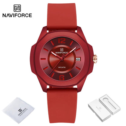 New Style Female Wristwatch NAVIFORCE Casual Sports Quartz Calendar Waterproof and Shockproof Watches for Women Clocks for Gifts