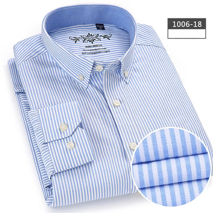 New in shirt Cotton long-sleeve shirts for men slim fit formal plain tops single pocket solid color office tops fashion clothes