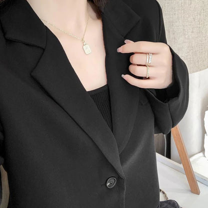 Cropped Blazers for Women 2025 New Korean Fashion Long Sleeve Button Up Suit Jacket Woman Elegant All Match Office Blazer Female