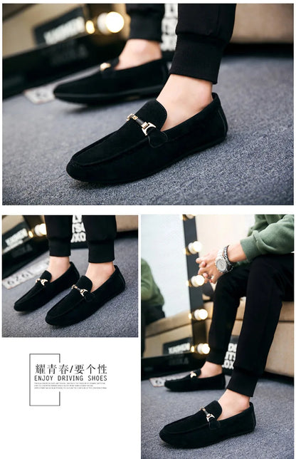 Slip-on Loafers for Men Soft Driving Moccasins High Quality Flats Male Walking Shoes Suede Casual Loafers Summer Men's Shoe