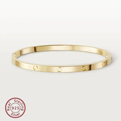 S925 Silver Original Logo 5A Quality LOVE Bracelet, Available in Three Colors, Essential for Noble Ladies