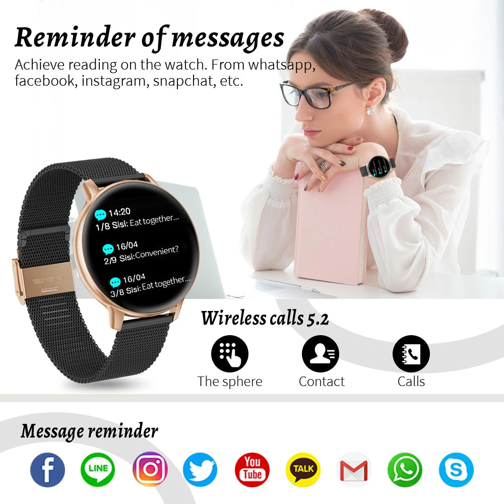 LIGE Bluetooth Call Smart Watch Women Custom Dial Steel Watches Men Sports Fitness Tracker Heart Rate Smartwatch For Android IOS