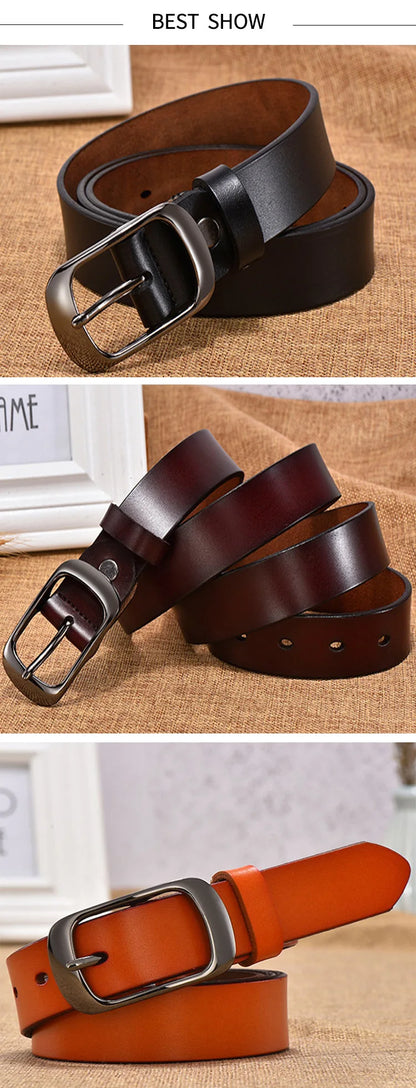 Women's strap casual all-match Women brief genuine leather belt women strap pure color belts Top quality jeans belt WH001