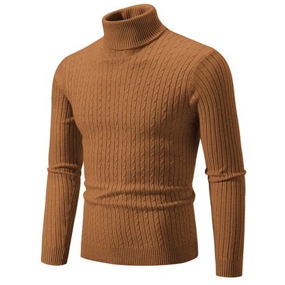 New Men's Turtleneck Sweater Casual Men's Knitted Sweater Warm Fitness Men Pullovers Tops