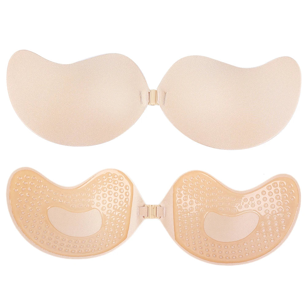 Mango Invisible Push Up Bra Backless Strapless Seamless Front Closure Bralette Underwear Adhesive Silicone Sticky Bras Lingerie