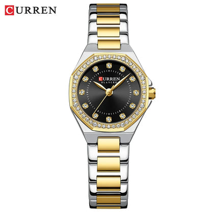 CURREN Original Diamond Watch for Women Fashion Elegant Stainless Steel Waterproof Quartz Wristwatch Luxury Ladies Dress Watches