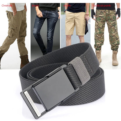 VATLTY Magnetic Elastic Belt Men Alloy Buckle Quick Release Unisex Thin Belt 34mm Brown Belt Male Female Jeans Waistband Girdles