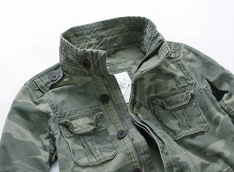 Men Jacket Men M65 Denim Retro Cargo Jacketes Outdoor Multi Pockets Camo Tops Field Casual Fashion Hiking Coats Uniform