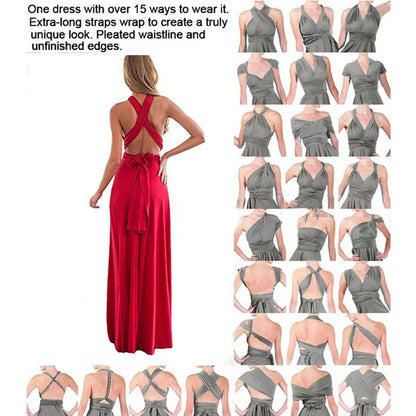 Sexy Women Multiway Wrap Convertible Boho Maxi Club Red Dress Bandage Long Dress Party Bridesmaids Infinity Robe Longue Femme