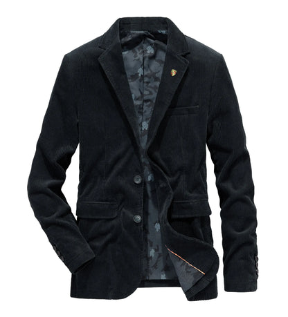 New Corduroy Men Blazers Luxury Casual Slim Suit Jacket Business Social Office Dress Coat Streetwear Men Solid Color Clothing