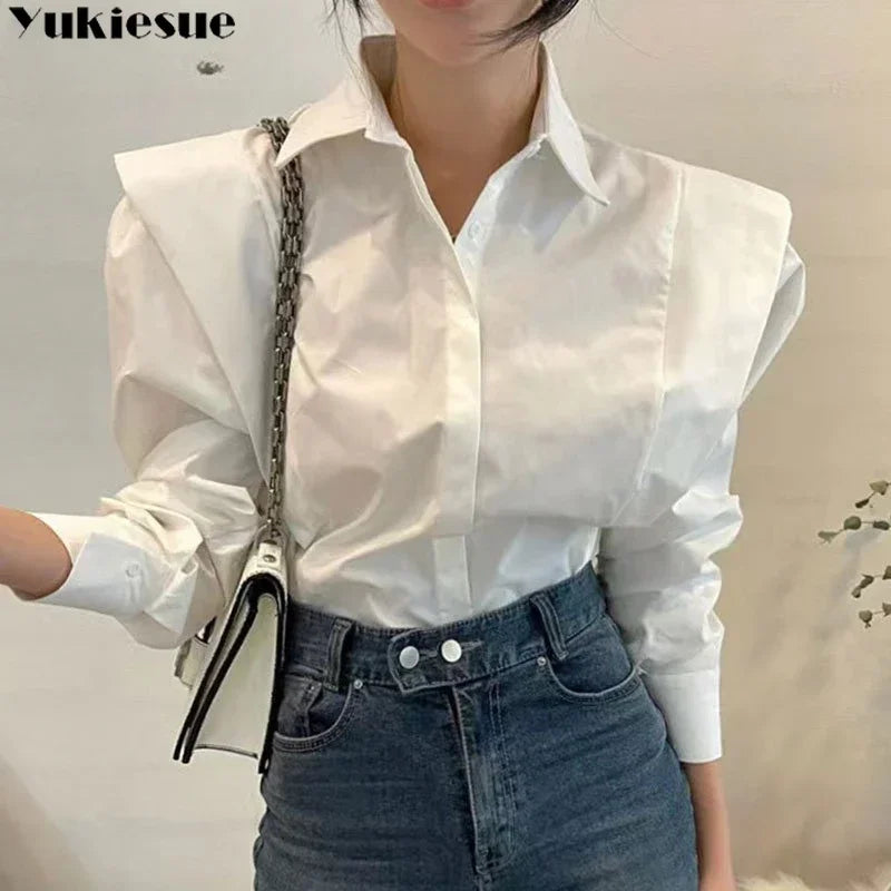 Women's Shirt Autumn 2025 New Chic Long-Sleeve Loose Blouses Street Elegant Tops Shirt OL office women blouses and tops shirts