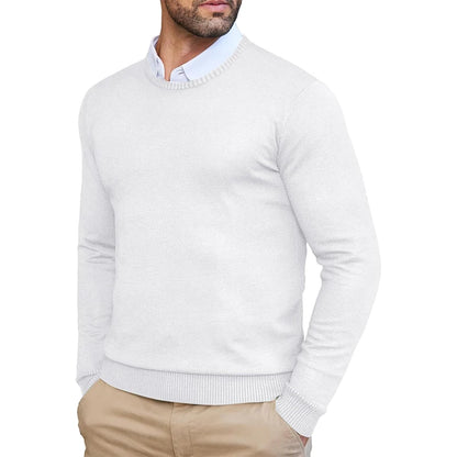 Autumn Men's Dress Crew Neck Sweater Slim Fit Lightweight Sweatshirts Knitted Pullover Casual Fashion Long Sleeve Sweater