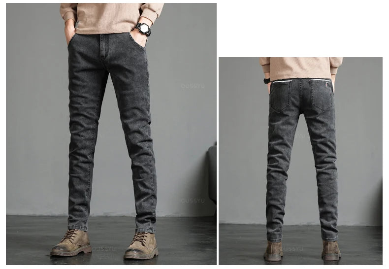 2024 New Men's Stretch Skinny Jeans Fashion Casual Cotton Denim Slim Fit Pants Male Korean Trousers Streetwear Brand Clothing