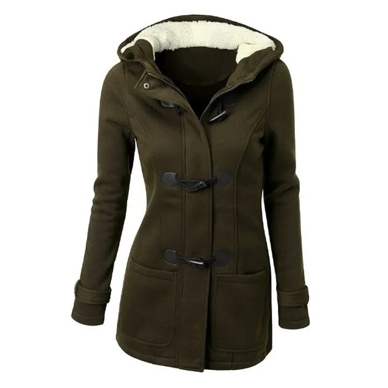 Casual Women Trench Coat 2024 Autumn Zipper Hooded Coat Female Long Trench Coat Horn Button Outwear Ladies ToP Pluse Size S-5XL