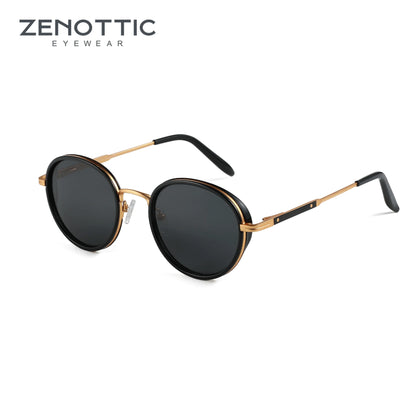 ZENOTTIC 2024/2025 Steampunk Sunglasses Round/Square Polarized Sun Glasses for Women Men Vintage UV400 Shades 430002