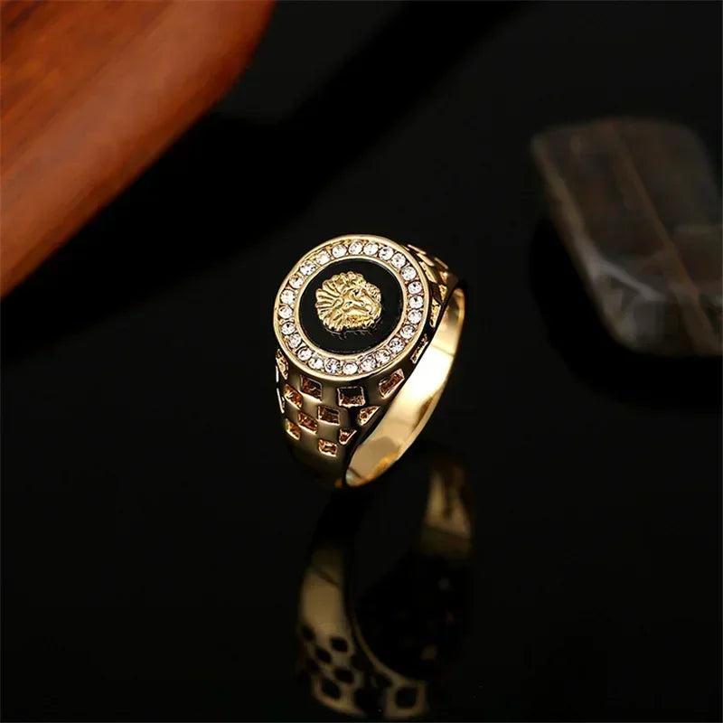 Korean Creative Medusa Ring for Men Inlaid with Zircon Fashion Domineering Rings Female Punk Style Jewelry Couple Gift Wholesale