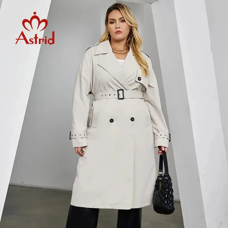 Astrid Women's Trench Coat Women Jacket Oversized Long Lapel Double Breasted Fashion Casual Overcoat Female Outerwear Autumn