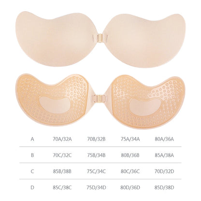 Mango Invisible Push Up Bra Backless Strapless Seamless Front Closure Bralette Underwear Adhesive Silicone Sticky Bras Lingerie