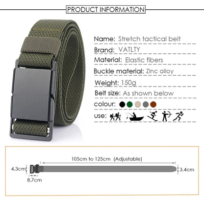 VATLTY Magnetic Elastic Belt Men Alloy Buckle Quick Release Unisex Thin Belt 34mm Brown Belt Male Female Jeans Waistband Girdles