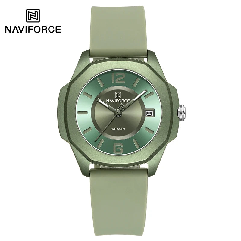 New Style Female Wristwatch NAVIFORCE Casual Sports Quartz Calendar Waterproof and Shockproof Watches for Women Clocks for Gifts