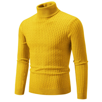 New Men's Turtleneck Sweater Casual Men's Knitted Sweater Warm Fitness Men Pullovers Tops