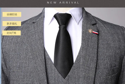 S-6XL (Jacket + Vest + Pants) Retro Gentleman Classic Fashion Plaid Mens Formal Business Slim Suit 3Pces Set Groom Wedding Dress